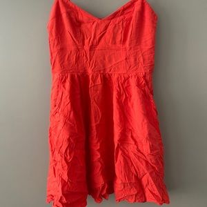 Orange spaghetti strap dress